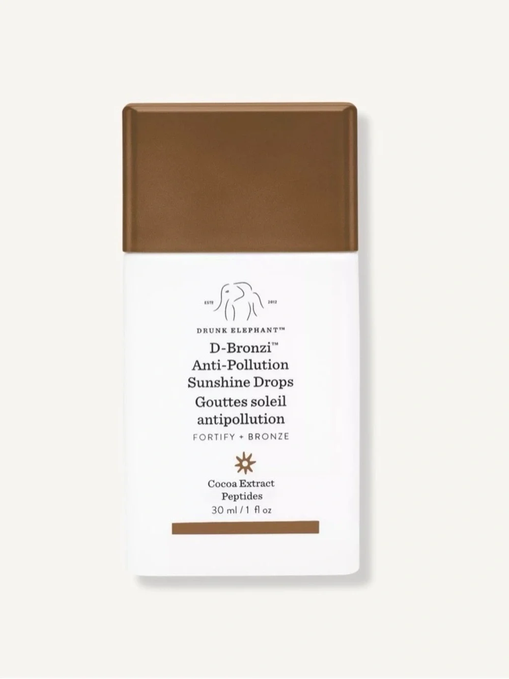 Drunk Elephant D-Bronzi Anti-Pollution Sunshine Drops, Peptides, 1oz, No box,NEW